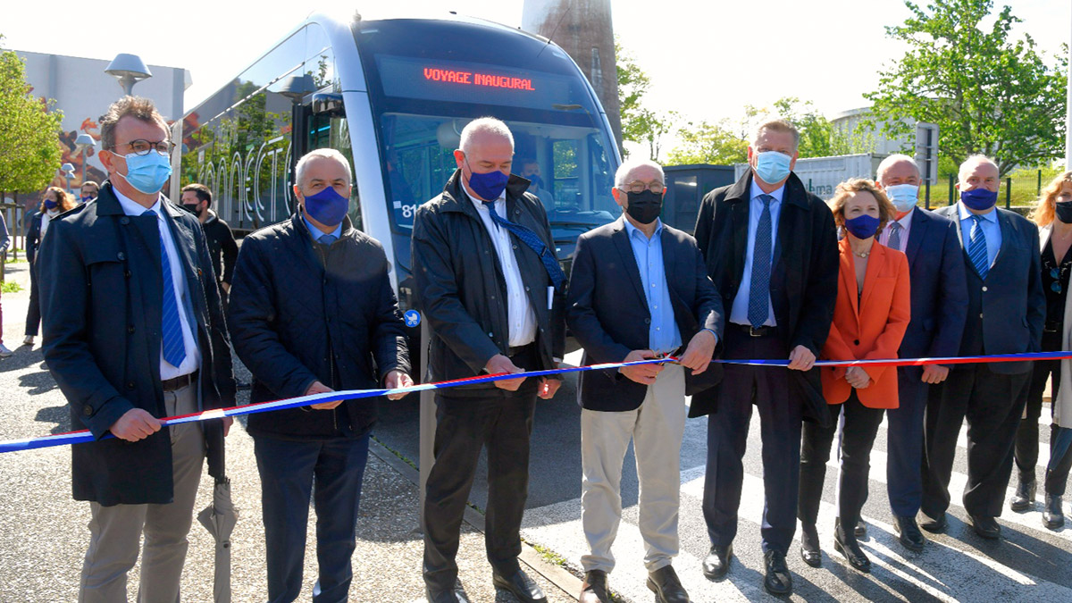 The T2 Tram’bus line that connects Tarnos to Bayonne was launched today
