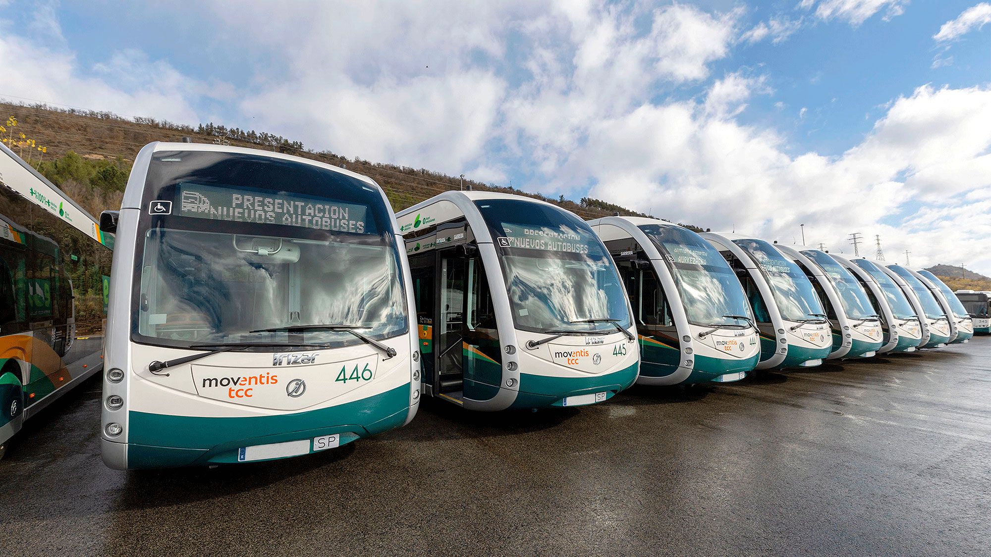 Presentation of another 9 Irizar ie tram 100% electric buses added to the Transports Ciutat Comtal (TCC) fleet in Pamplona